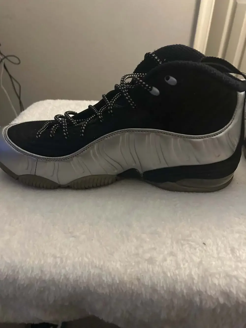 Nike Air Max Penny 1 Metallic Silver Black Basketball Shoes